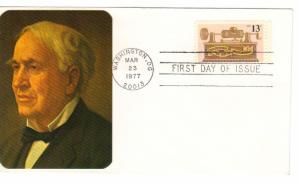 US 1705 13c Sound Recording FDC Unknown Label Cachet ECV $12.50