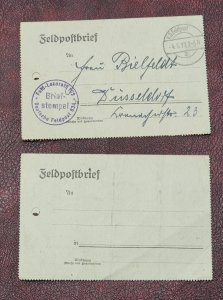 WWI WW1 Imperial German Deutsches Reich Soldiers military Feldpost letters 1917