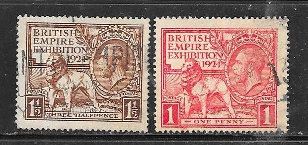 GB #185 -186  1924 British Empire Exhibition  1924 (U) CV $13.50