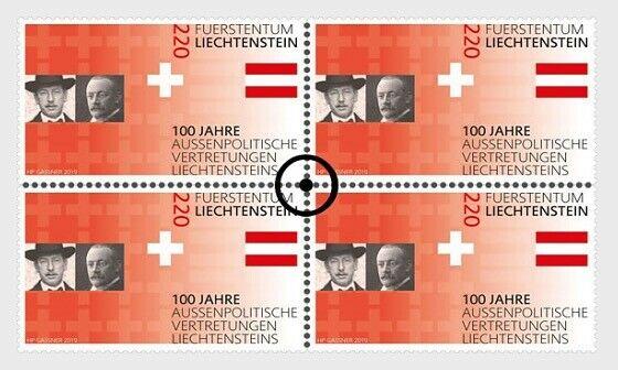 H01 Liechtenstein 2019 100 Years of Liechtenstein’s Foreign  Block of 4 CTO