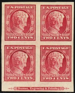 368, Mint NH Superb 2¢ Imprint Block of Four - Stuart Katz