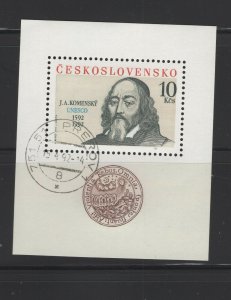 Czechoslovakia #2852 (1992 Komensky sheet) VF used CV $3.50