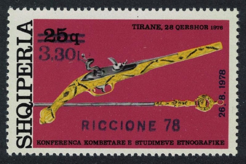 Albania Pistol Dagger Intl Fair Riccione surch 1978 MNH SG#1959