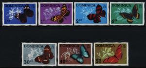 Dominica 427-33 MNH Butterflies, Flowers