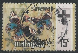 Sarawak 1971 - 15c Butterflies Litho - SG224 used