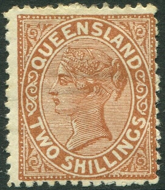 QUEENSLAND-1889 2/- Deep Brown.  A mounted mint example Sg 181