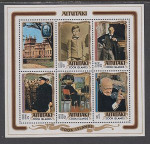 Aitutaki 114a Churchill Souvenir Sheet MNH VF