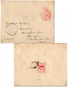 Egypt 3m British Forces in Egypt Christmas Seal Vermillion 1935 M.P.O. Cairo ...