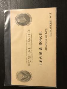 US SC# UX18 McKinley Preprinted Address Post Card Unused