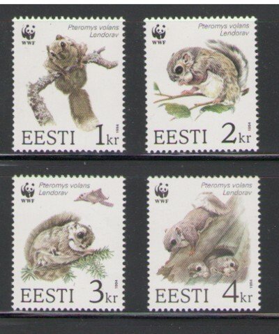 Estonia MNH 270-3 Flying Squirrel WWF 1994