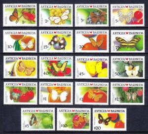 ANTIGUA — SCOTT 1145-1162 — 1988-90 BUTTERFLY SET — MNH — SCV $53