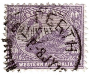 (I.B) Australia Postal : Western Australia 6d (SG 168)