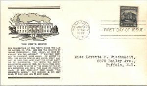 1939 FDC Coil Prexy - The White House - Washington - F21240