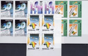 Senegal 1989 Sc#833/836 Satellite Astra 30th.Capteao Space Block of 4 IMPERF.MNH