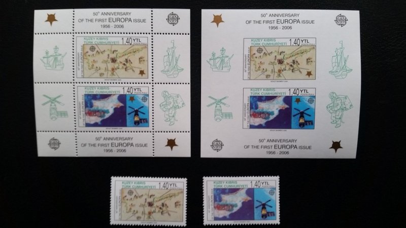 50th anniversary of EUROPA stamps - Cyprus TR 2x Bl + 1x set ** MNH