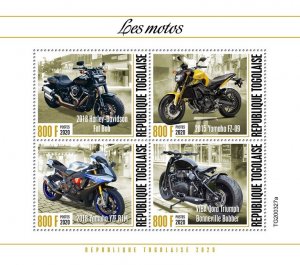 TOGO - 2020 - Motorcycles - Perf 4v Sheet - Mint Never Hinged