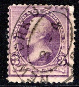 United States Scott # 221, used, thin spot