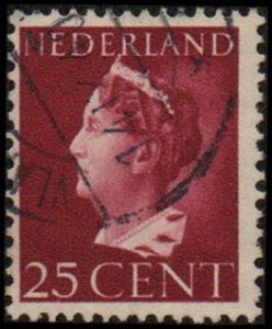 Netherlands 223 - Used - 25c Queen Wilhelmina (1940)