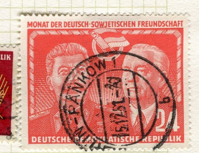 EAST GERMANY; 1951 early Stalin issue fine used 24pf value