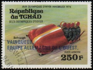 Chad C178 - Cto - 250fr Olympics / Four-man Bobsled (1976) (cv $0.80)