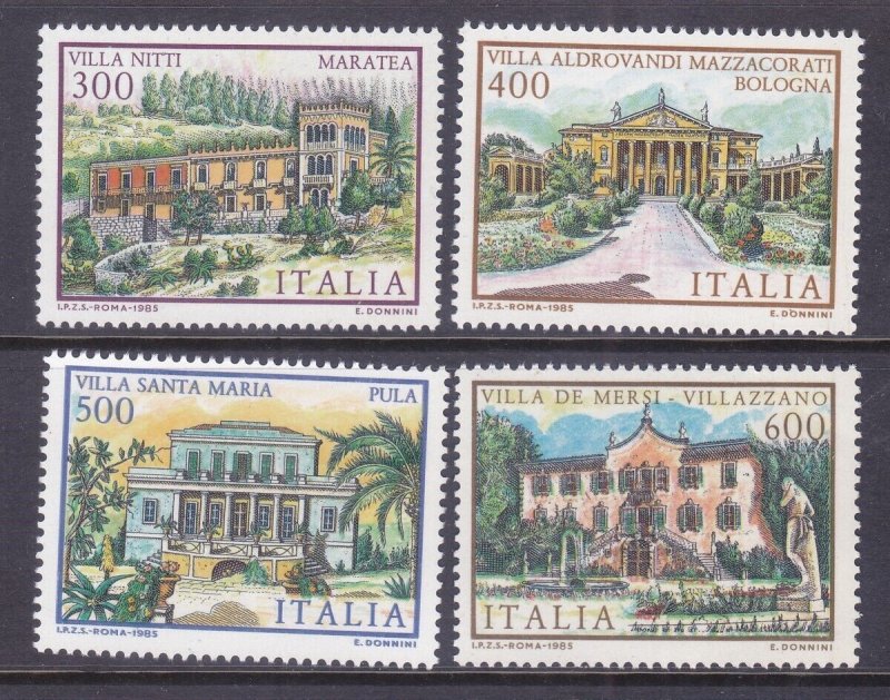 Italy 1646-49 MNH 1985 Various Italian Villas Full Set of 4 Very Fine