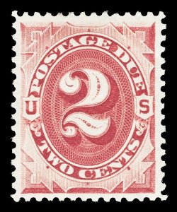 Scott J23 1891 2c Bright Claret Postage Due Mint VF OG LH Cat $32.50