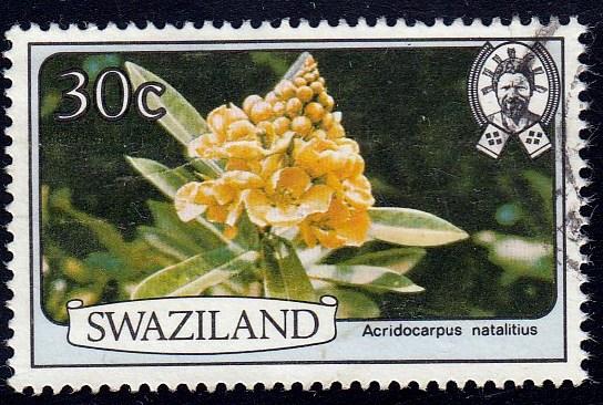 Swaziland #356 Flower, Used. PM, HR, Crease.