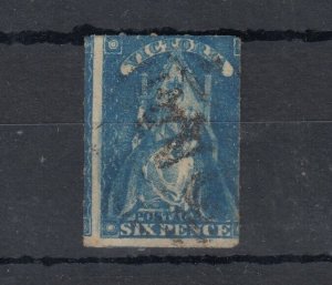 Australia Victoria State QV 6d Blue Throne VFU JK4445