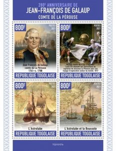 Togo - 2021 Jean-Francois de Galaup - 4 Stamp Sheet - TG210157a
