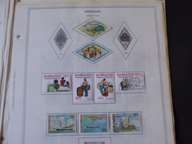 Barbados 1852-1992 Stamp Collection on Scott Album Pages