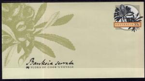 Australia Banksia Serrata Flower Postal Envelope Unused