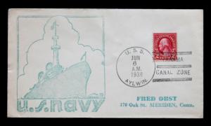 US Naval Cover USS Aylwin US #554 June 6, 1936 Panama Canal Zone