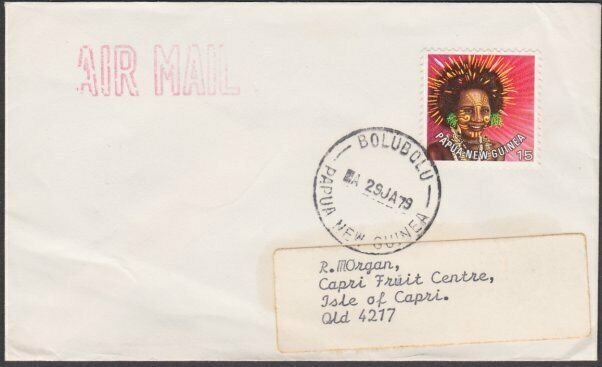 PAPUA NEW GUINEA 1979 cover ex BOLUBOLU.....................................M320