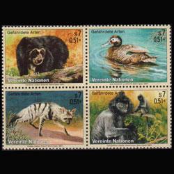 UN-VIENNA 2001 - Scott# 287a Endang.Species Set of 4 NH