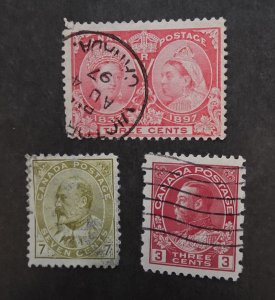 Canada Scott 53 92 142 Used Stamp Lot T20742