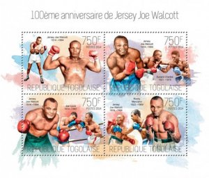 Togo - 2014 Jersey Joe Walcott Boxing Champ  4 Stamp Sheet 20H-907