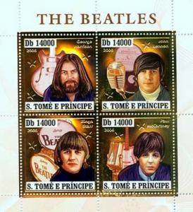 SAO TOME E PRINCIPE 2006 SHEET THE BEATLES SINGERS MUSIC GOLD st6403a