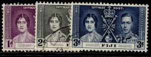 FIJI GVI SG246-248, 1937 CORONATION set, FINE USED.