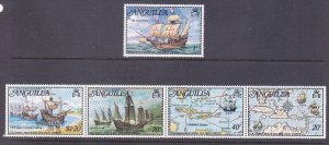 Anguilla 174 & 178b (175-78) MNH 1973 West Indies Discovery by Columbus w/Strip