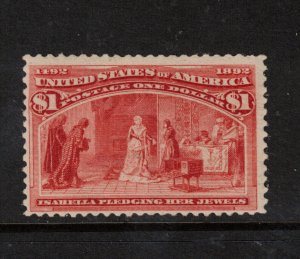 USA #241 Mint Fine Never Hinged - Trivial Gum Toning