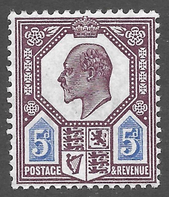 Doyle's_Stamps: MH 1902 5d King Edward VII, Scott #134*