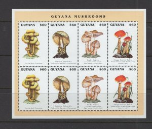 Guyana #3061 (1996 Mushroom strip in a sheet of 2 strips) VFMNH CV $9.00