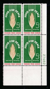 SC# 1231 - (5c) - Food for Peace, MNH plate block/4 - LR # 27482