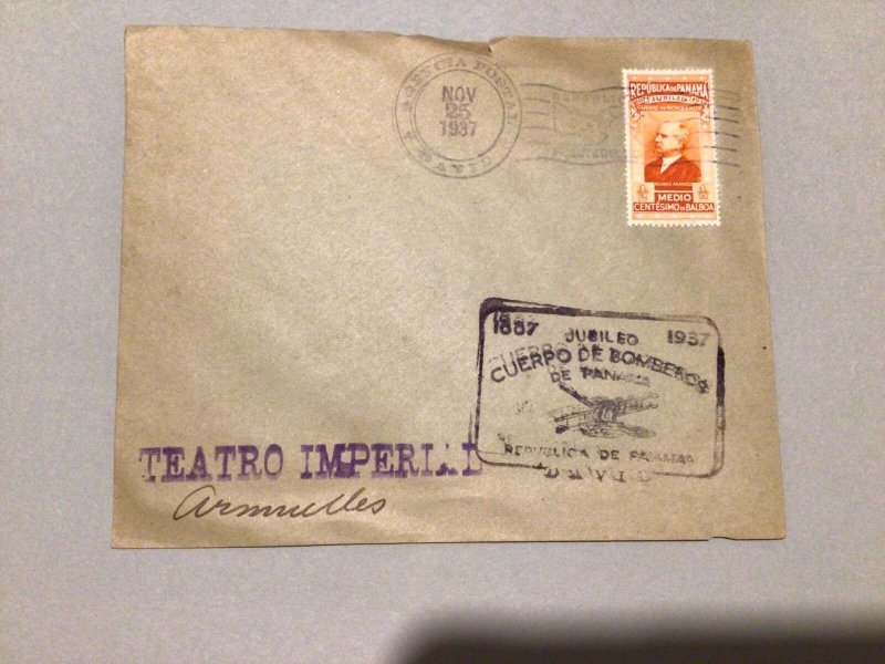 Panama 1937 Jubileo Cuerpo de Bomberos  Postal cover Ref 64651 