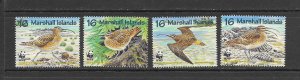 BIRDS - MARSHALL ISLANDS #638a-d   WWF  MNH