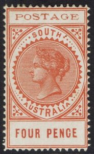 SOUTH AUSTRALIA 1902 QV THIN POSTAGE 4D 17MM VALUE TABLET