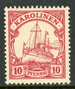 Caroline Islands 1901 Germany 10 pfg Yacht Ship Unwatermarked Scott #9 Mint E524