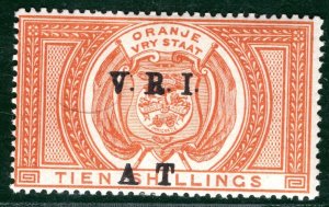 South Africa ORANGE FREE STATE QV Army Telegraphs SGT47 10s VRI/AT Mint GWHITE79