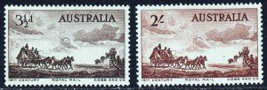 AUSTRALIA SC#281-282 19th Century Royal Mail (1955) MNH