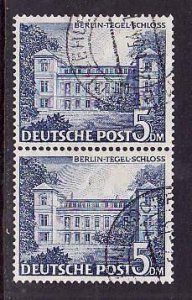 Germany-Sc#9N60- id25-used pair-5M Tegel Castle-1949-